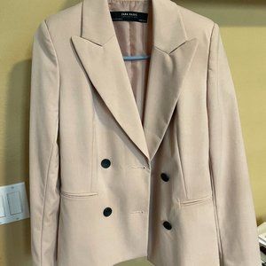 Zara Basic Cream/Pale Pink Blazer. Size 2. Never Worn!